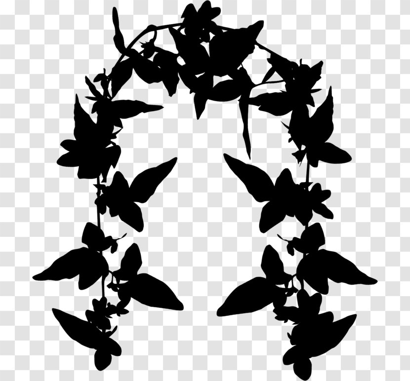 Clip Art Silhouette Pattern Leaf Branching - Stencil Transparent PNG