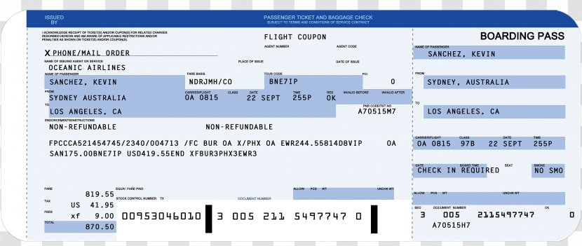 Flight Airplane Airline Ticket Boarding Pass Template Transparent PNG