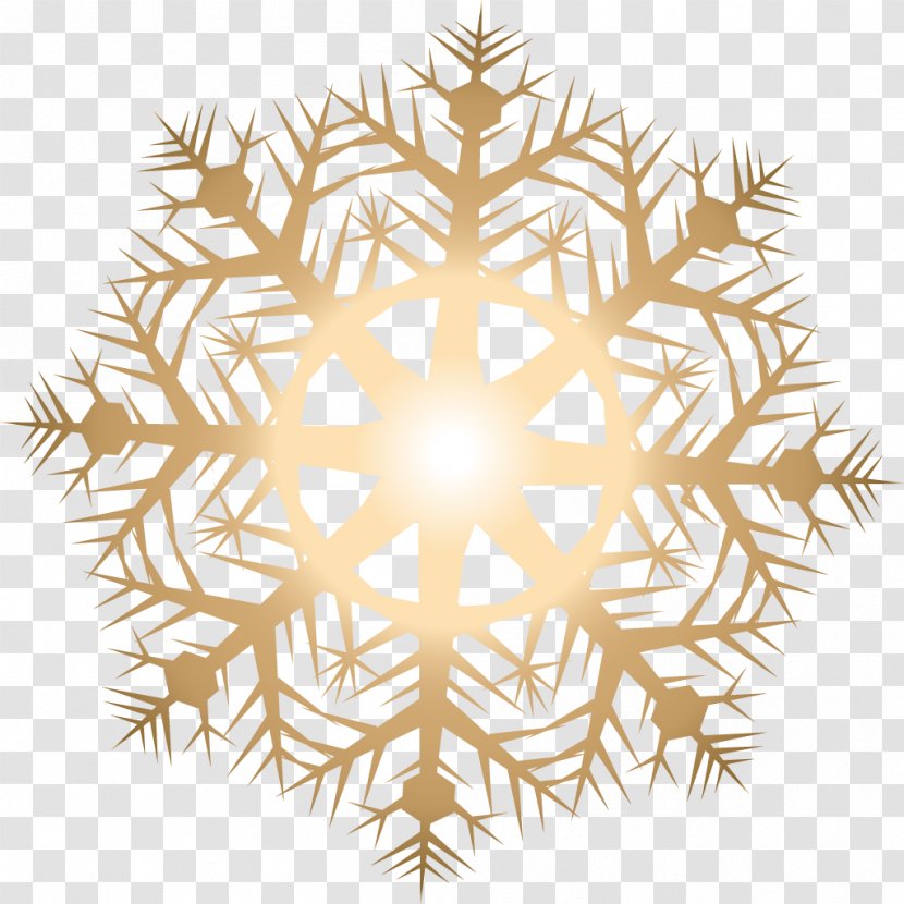 Light Snowflake - Crystal - Vector Golden Snowflakes Transparent PNG