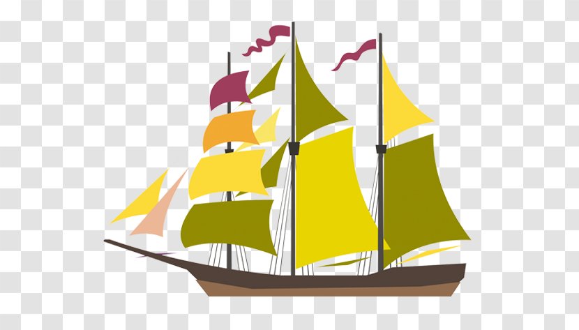 Sail Boat Brigantine Makassar Clip Art - Barque - Perahu Transparent PNG