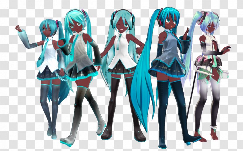 Hatsune Miku Dark Skin Vocaloid Homo Sapiens Human - Silhouette - Three-dimensional Artistic Characters Transparent PNG