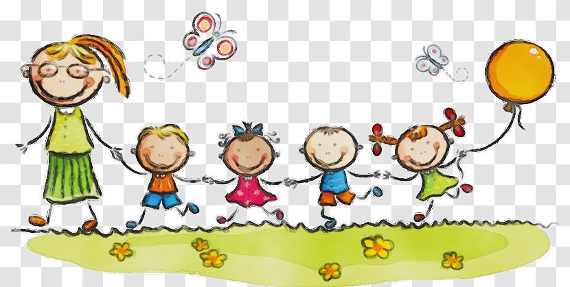 Watercolor Paper - National Primary School - Sharing Cartoon Transparent PNG