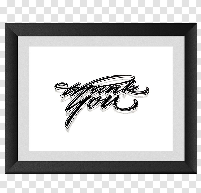 Picture Frames White Line Font - Black And - Watercolor Thank You Transparent PNG