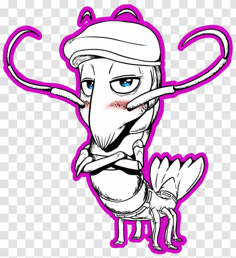 Line Art Cartoon Clip - Character - Crevette Transparent PNG