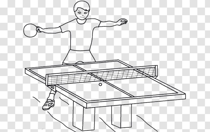 Table Tennis Coloring Book Drawing Sport - Hand-painted Lines Transparent PNG