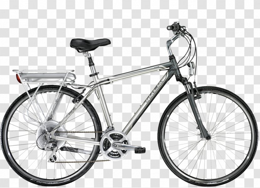 Hybrid Bicycle Trek Corporation Commuting - Black And White - Electric Motorcycle Transparent PNG