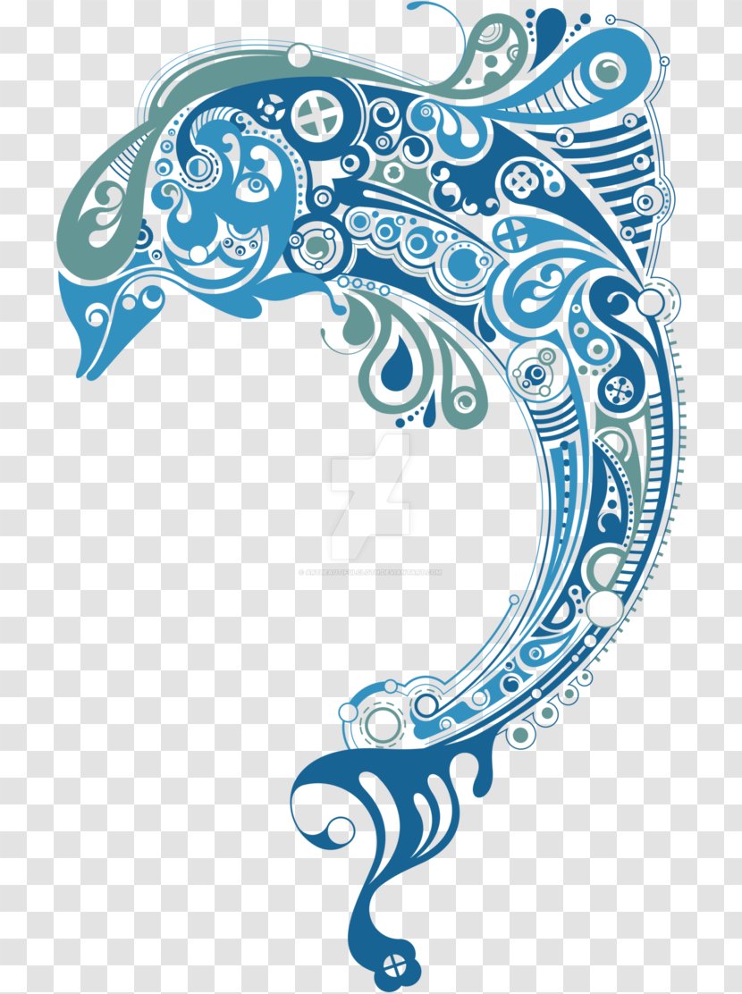Dolphin Pattern - Silhouette - Seahorse Transparent PNG