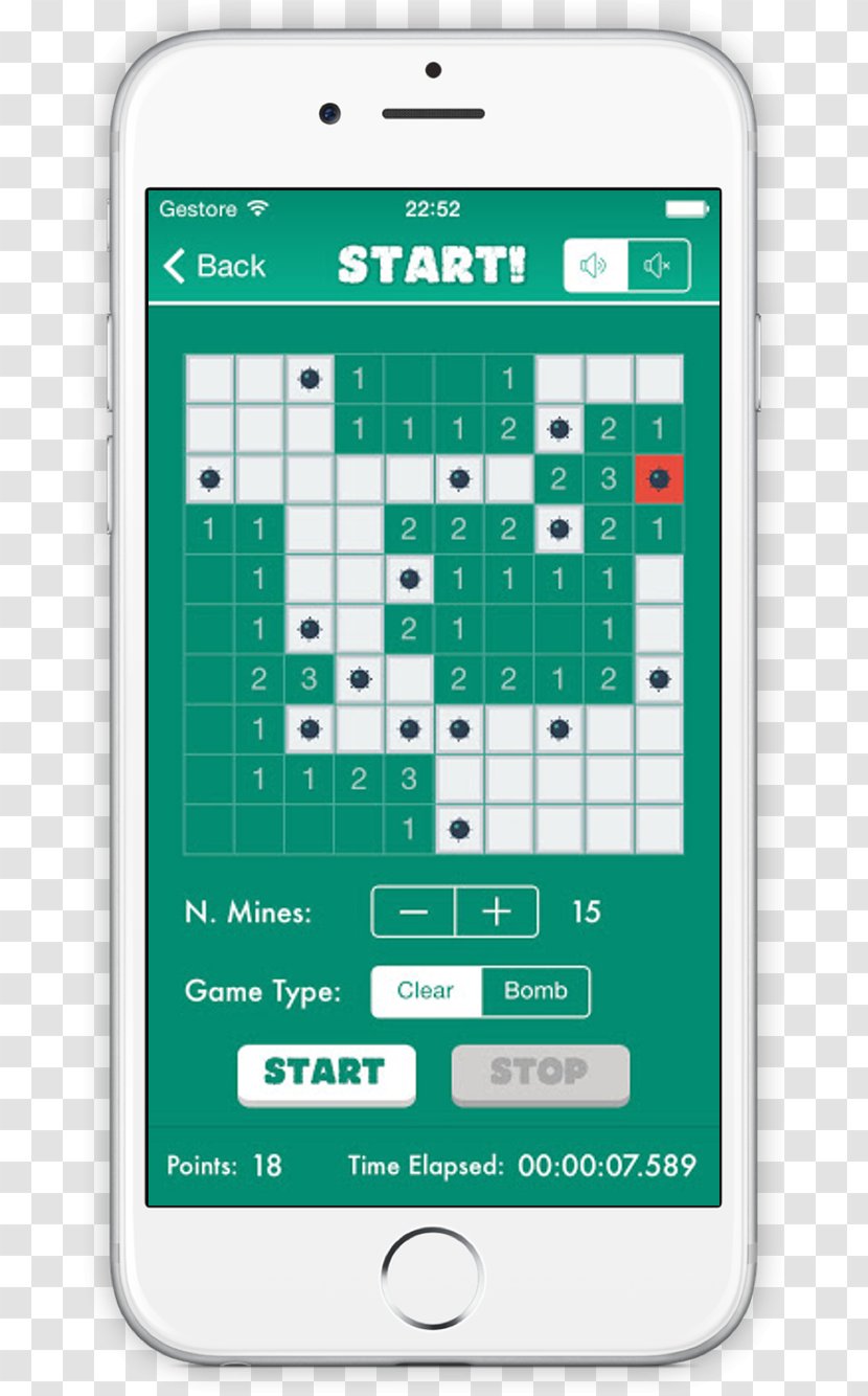 Microsoft Minesweeper Video Game - Screenshot - Mobile Phones Transparent PNG