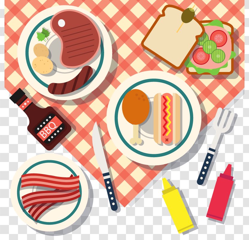 Sausage Hot Dog Breakfast Bacon Beefsteak - Vector Transparent PNG