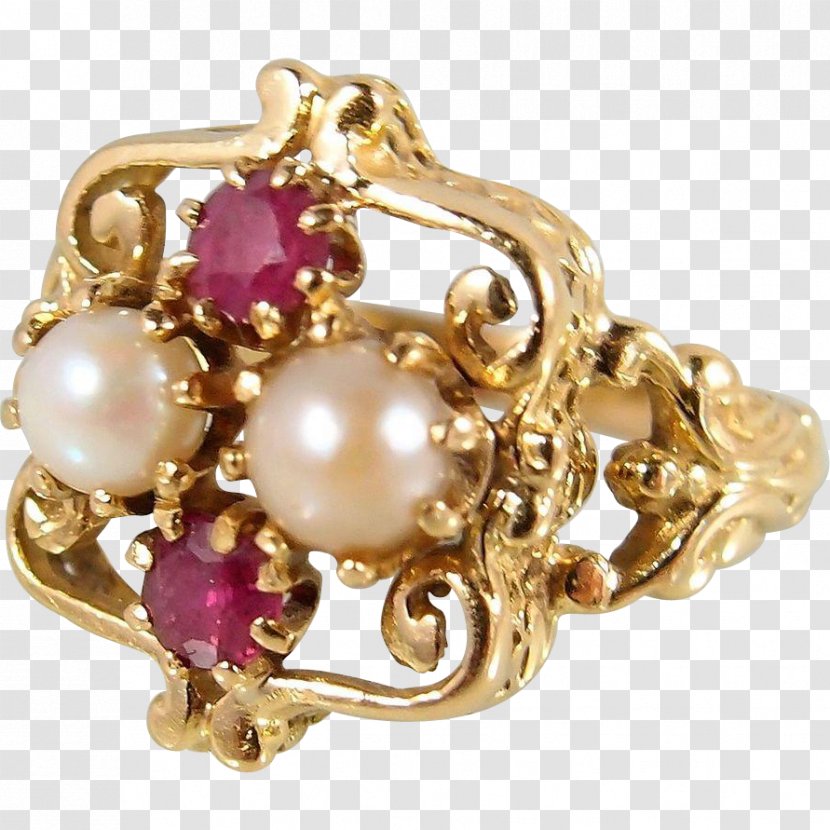 Jewellery Earring Pearl Gemstone Ruby - Ring - Solid Transparent PNG