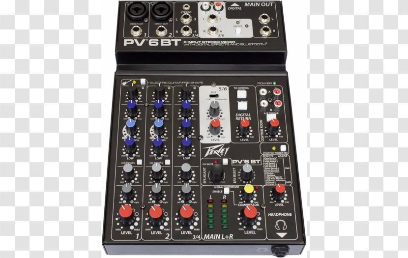 Microphone Peavey PV 6 BT Audio Mixers Electronics - Flower - Mixing Console Transparent PNG