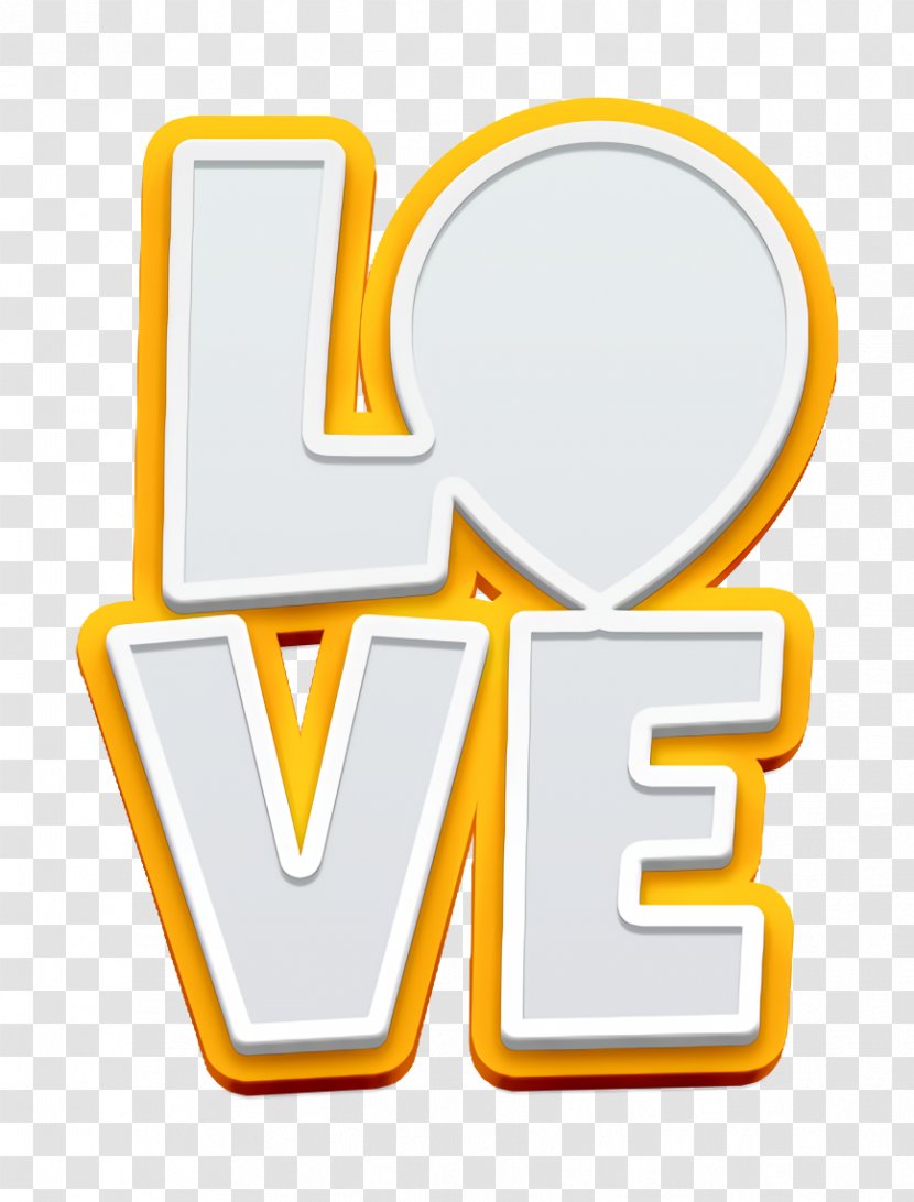 Love Icon - Text Yellow Transparent PNG