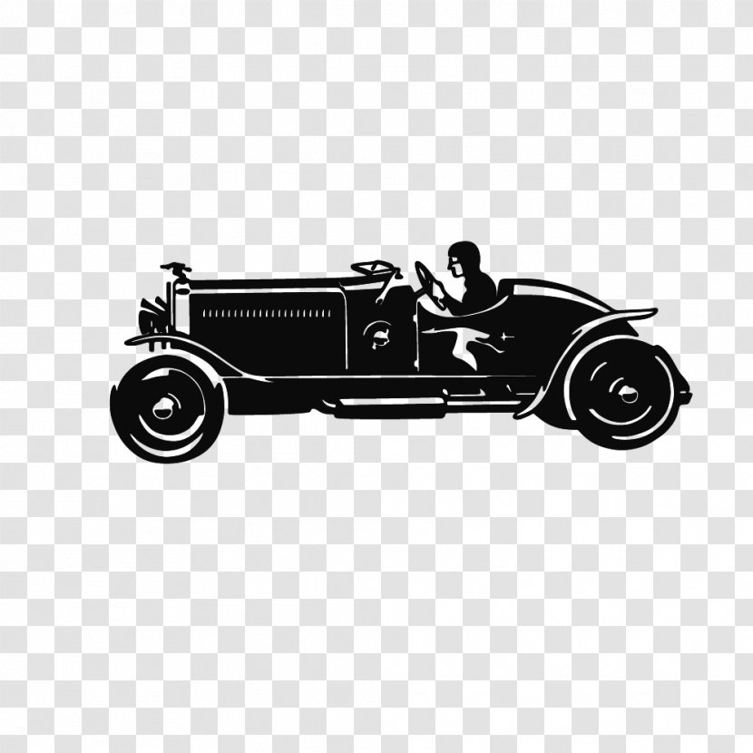 Vintage Car Jeep Silhouette - Brand - Vector Drawing Retro Convertible Classic Cars Transparent PNG
