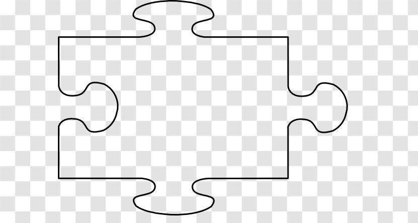 Line Angle Point White - Symmetry - Puzzle Piece Template Transparent PNG
