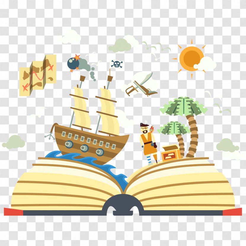 Download Child Clip Art - Text - Vector Pirate Story Transparent PNG