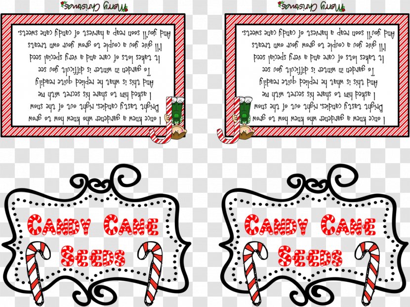 Candy Cane Christmas Gift Kisses - Area - Elf On The Shelf Transparent PNG