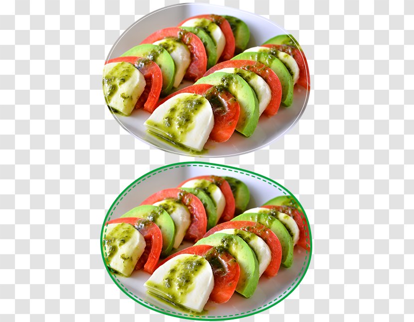 Caprese Salad Hors D'oeuvre Recipe Vegetarian Cuisine Kewpe Italiante Basil Sauce - Italian Transparent PNG