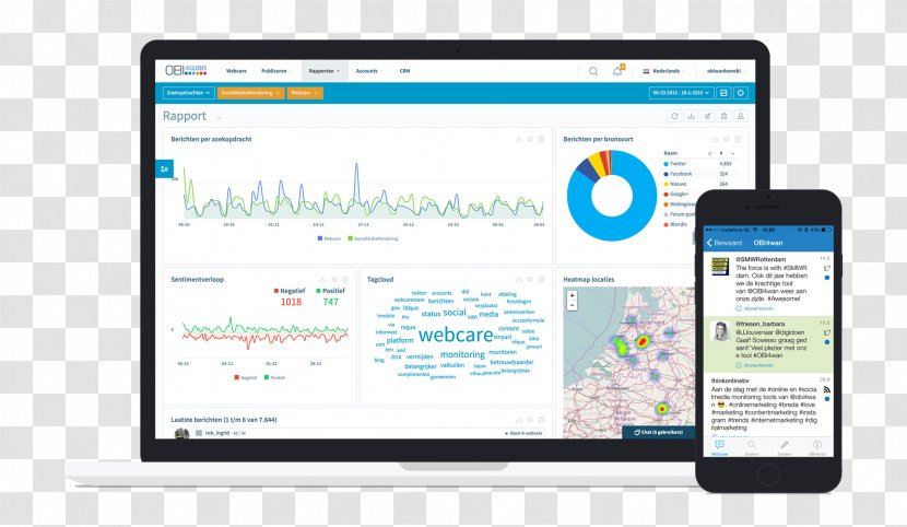 Computer Software Digital Marketing OBI4wan Webcare - Facebook Messenger - Intelligent Monitoring Transparent PNG