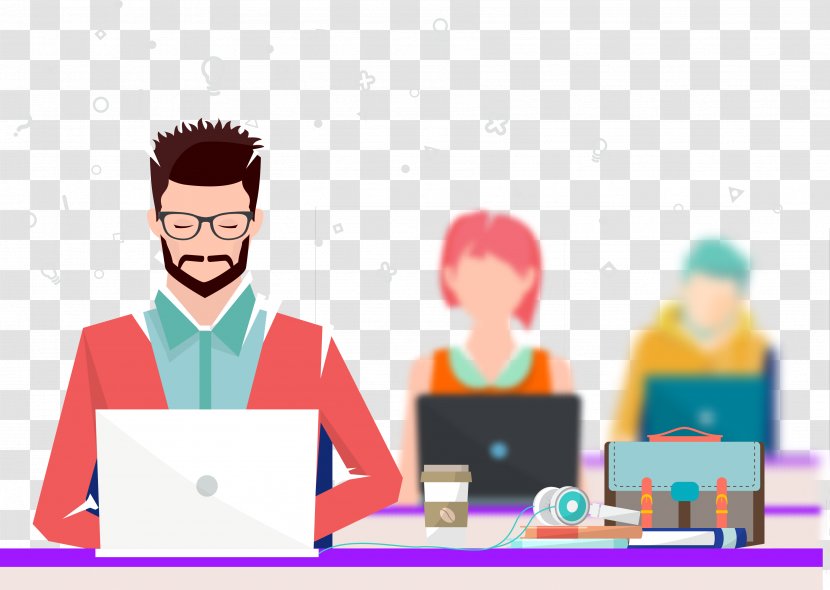 Office Coworking Clip Art - Workplace - Flat Cartoon Characters Transparent PNG