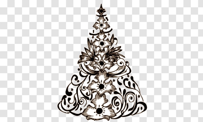 Christmas Tree Drawing - Fir - Temporary Tattoo Transparent PNG