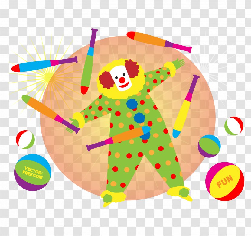 Clown Circus Illustration - Comedian - Vector Transparent PNG