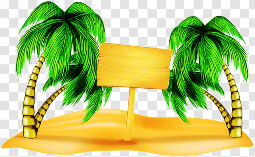 Palm Tree - Yellow - Feather Plant Transparent PNG