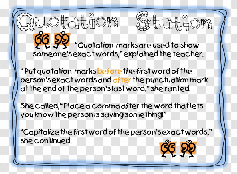 Quotation Marks In English Punctuation Lesson - Grammar Transparent PNG