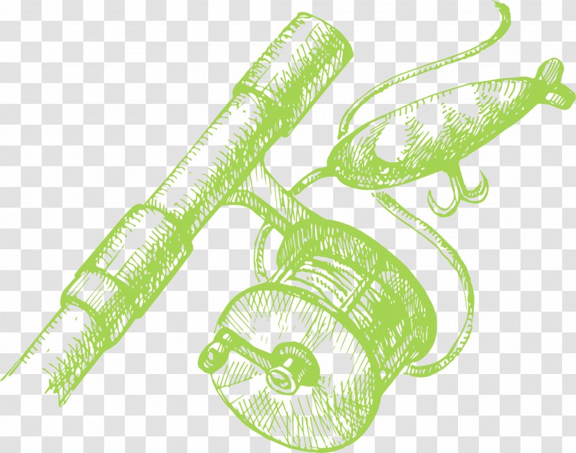 Fishing Rod - Reed - Green Simple Transparent PNG