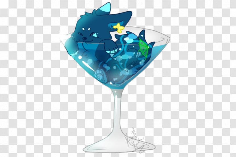 Wine Glass Blue Hawaii Martini Cobalt - Cartoon Transparent PNG