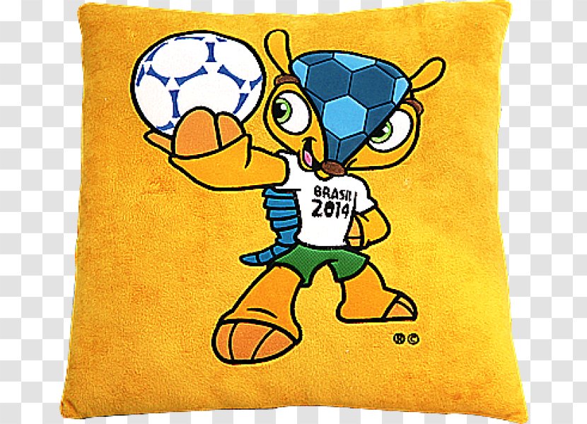 2014 FIFA World Cup Throw Pillows Cushion Fuleco - Textile - Pillow Transparent PNG