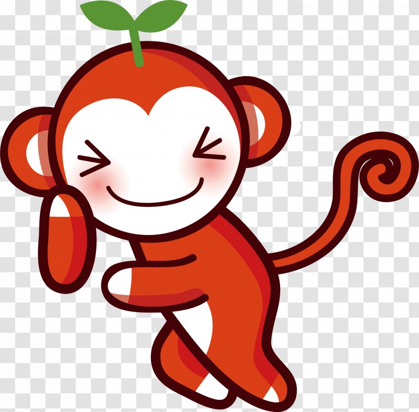 Monkey Clip Art - Flower - Small Red Vector Transparent PNG