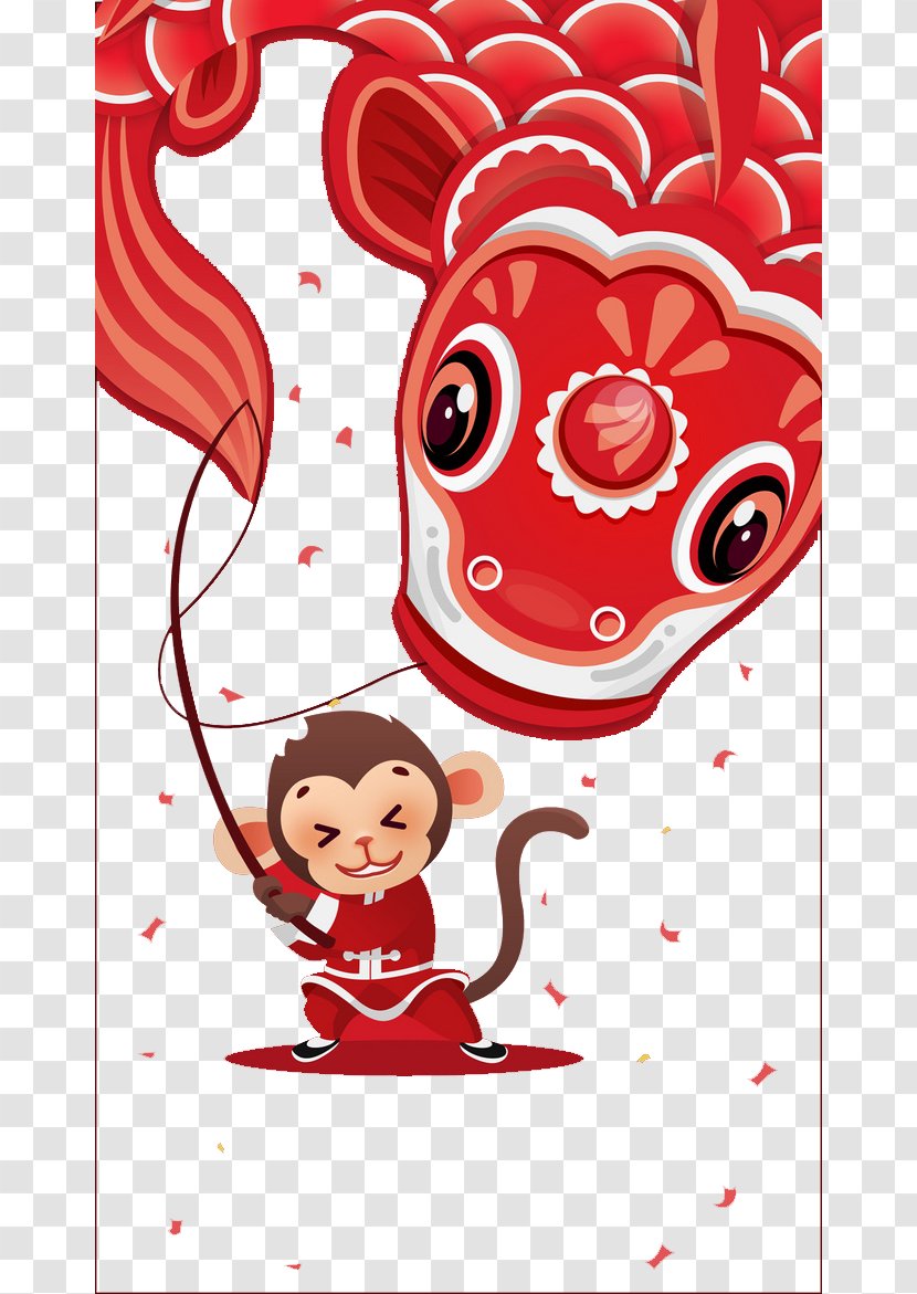 Chinese New Year Reunion Dinner Illustration - Cartoon Transparent PNG