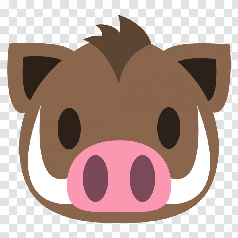 Wild Boar Emojipedia Emoticon Text Messaging - Nose - Pig Transparent PNG
