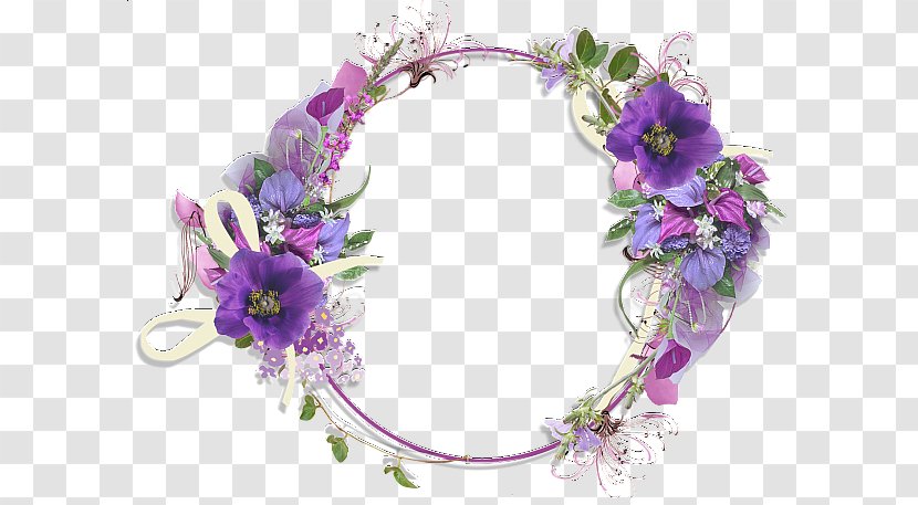 Picture Frame Flower Clip Art - Pink - Purple Border Transparent PNG