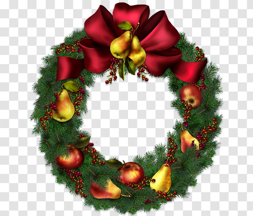 Christmas Clip Art - Gift - Wreath Transparent Clipart Picture Transparent PNG