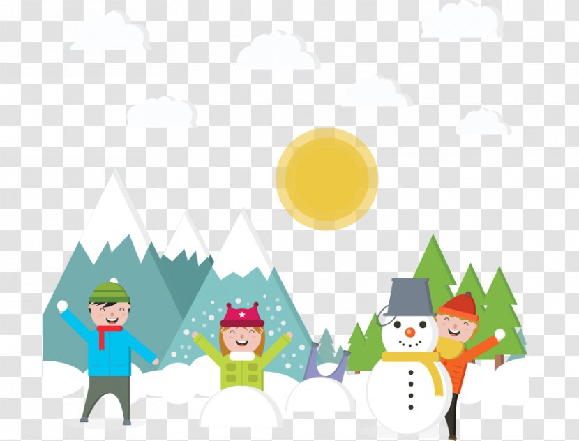 Game Child - Green - Snow Children Playing Transparent PNG