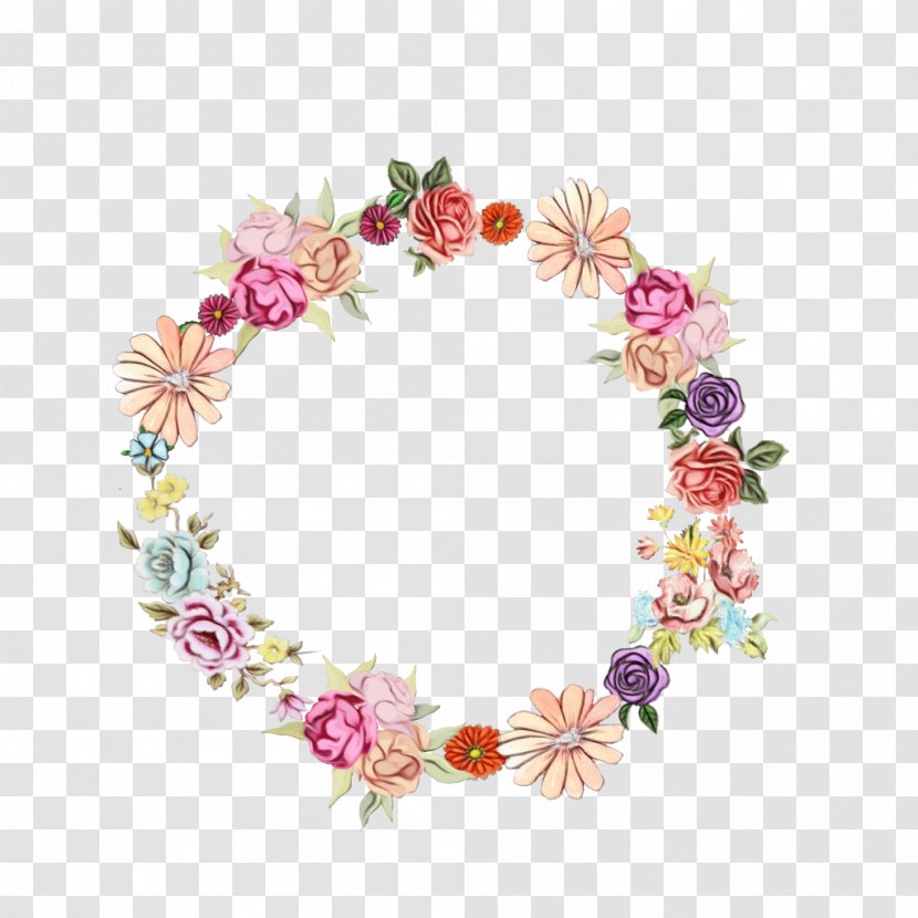 Watercolor Flower Wreath - Painting - Plant Jewellery Transparent PNG