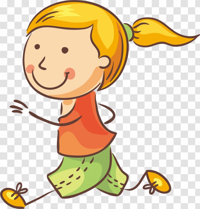 Cartoon Jogging Family Clip Art - Artwork - Hand-painted Children Transparent PNG