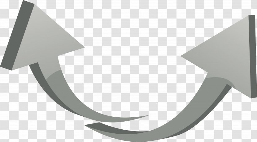 Gray Curved Arrows - Grey - Product Design Transparent PNG