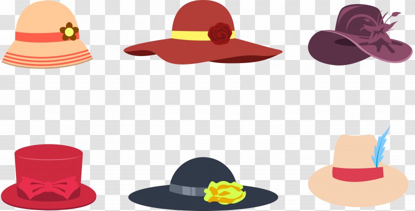 Hat Woman Female - Cartoon - Different Styles Of Ladies Hats Transparent PNG