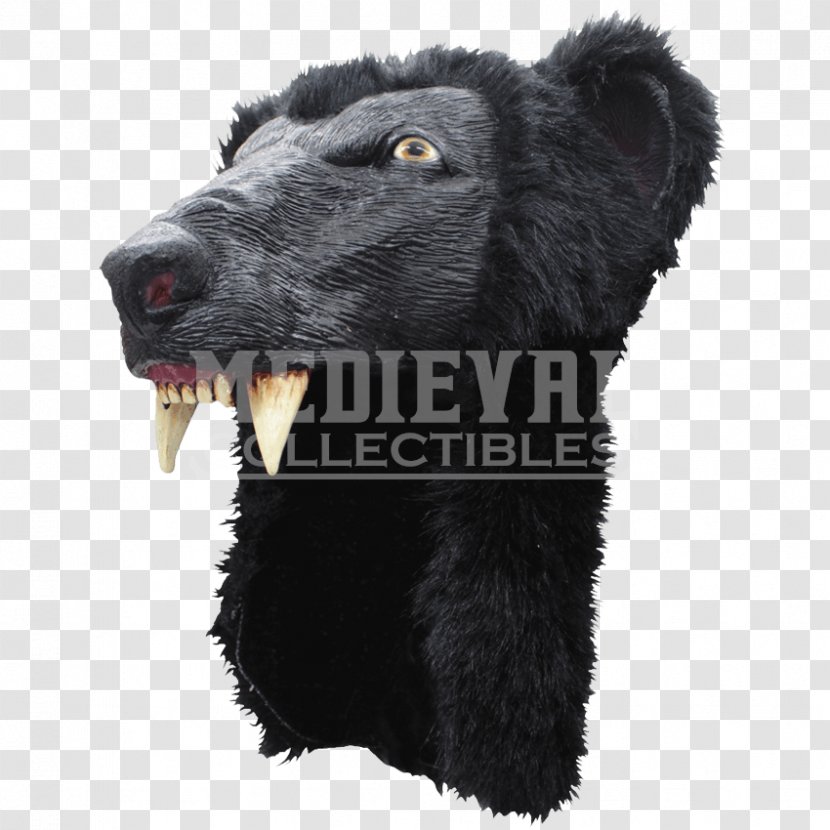 American Black Bear Fur Snout - Head Dress Transparent PNG