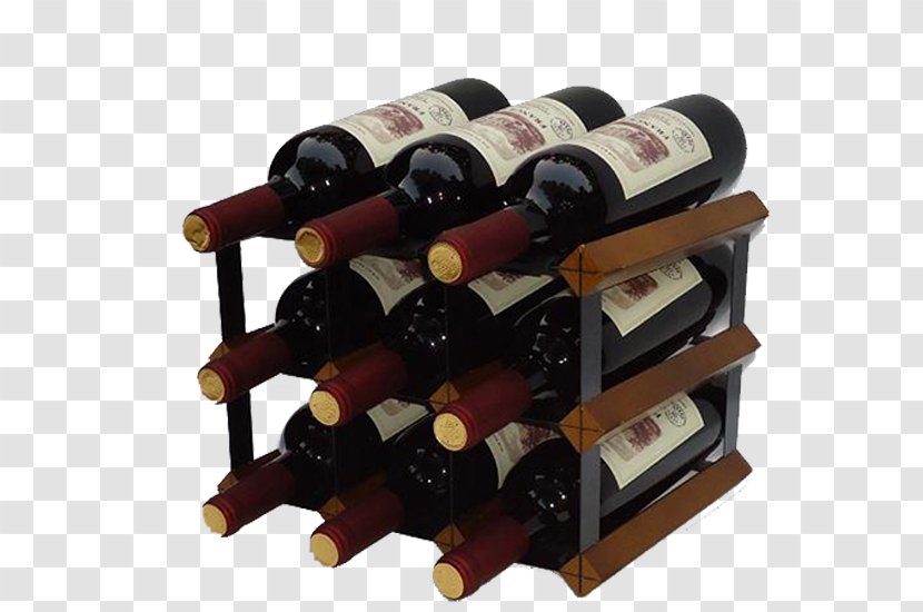 Red Wine Rack Cellar Bottle - Square With Transparent PNG