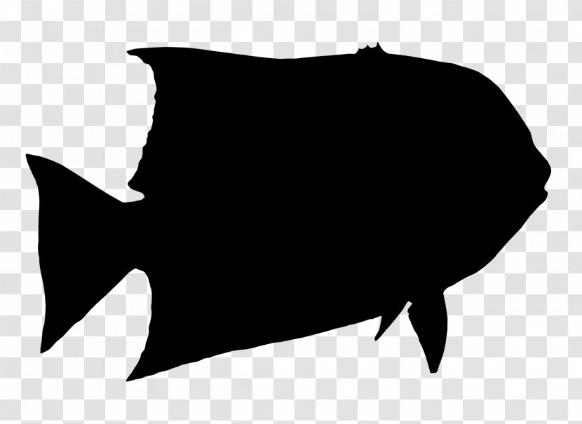 Black & White - Fin - M Clip Art Fish Silhouette Cystic Fibrosis Transparent PNG