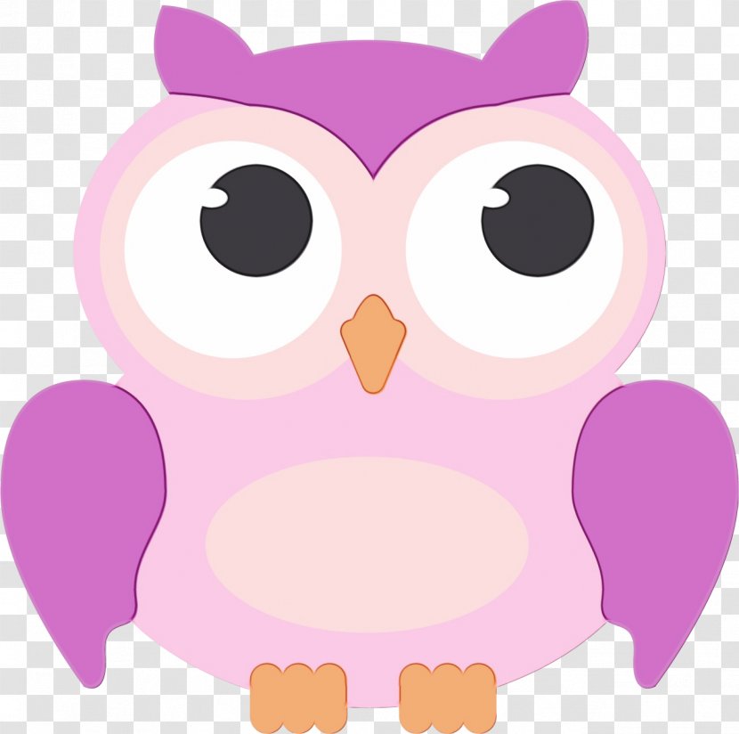 Owl Pink Clip Art Cartoon Purple - Snout Bird Transparent PNG
