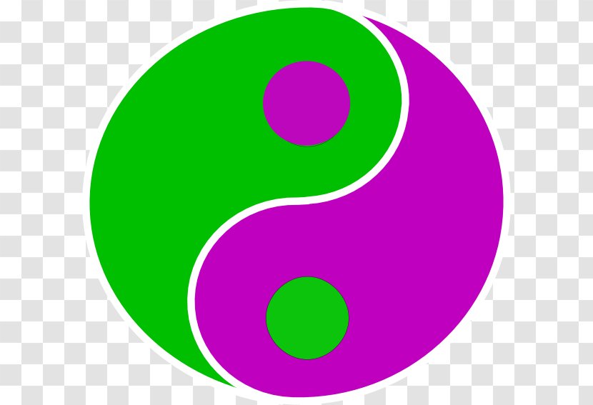 Green Yin And Yang Symbol Clip Art - Color Transparent PNG