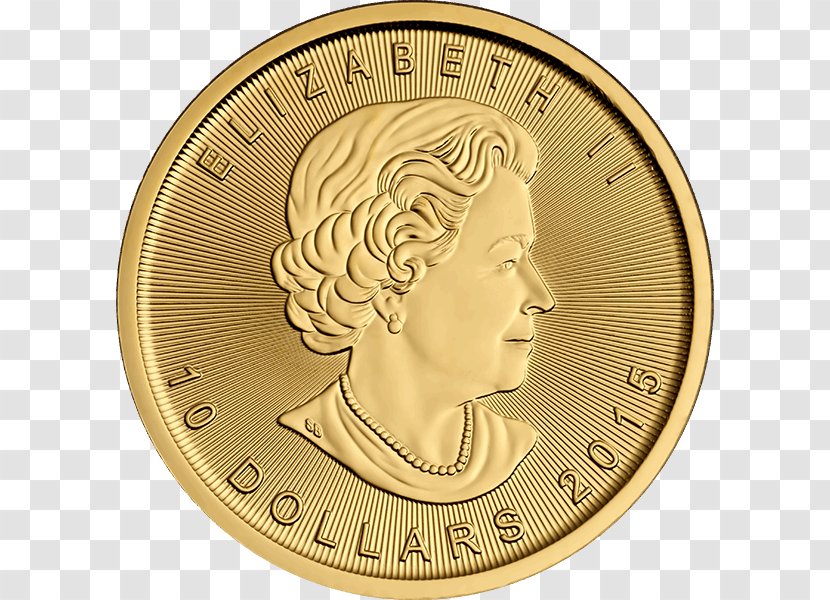 Canadian Gold Maple Leaf Bullion Coin Transparent PNG