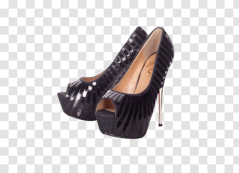 Peep-toe Shoe Court Sandal Suede - Sequin Transparent PNG