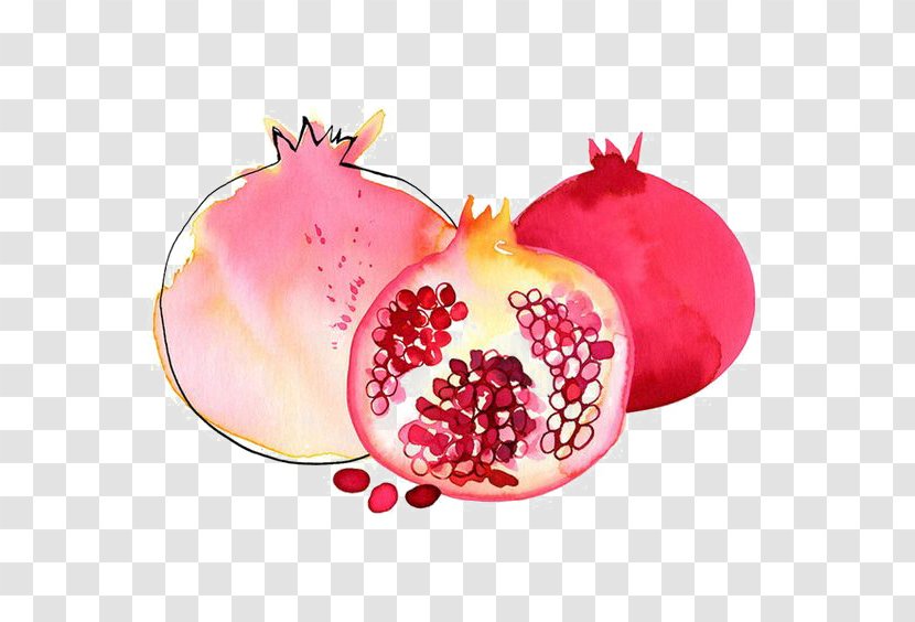 Pomegranate Granada Watercolor Painting - Food Transparent PNG