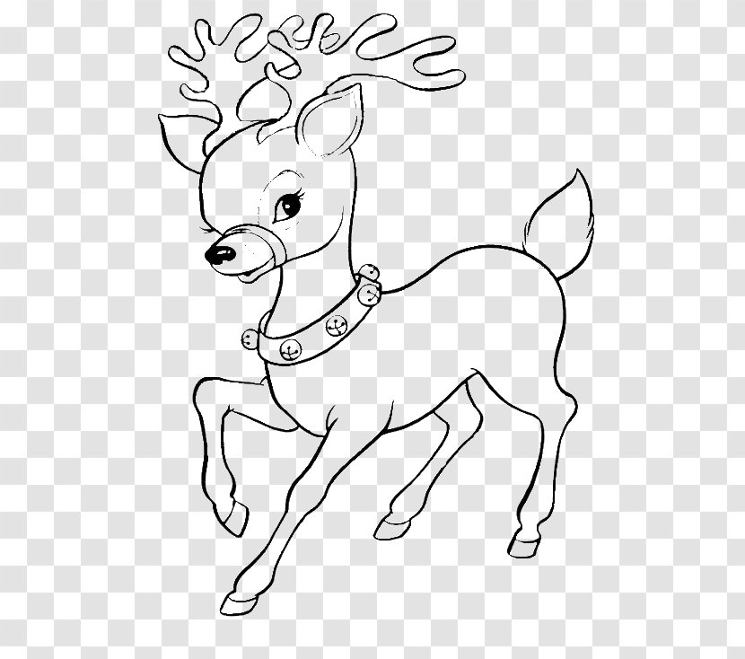 Reindeer Rudolph Coloring Book Santa Claus Christmas Pages - Antler Transparent PNG