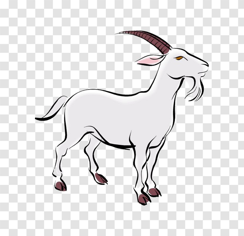 Goat Sheep Presentation Chinese Zodiac - Antelope - Old White Cartoon Transparent PNG